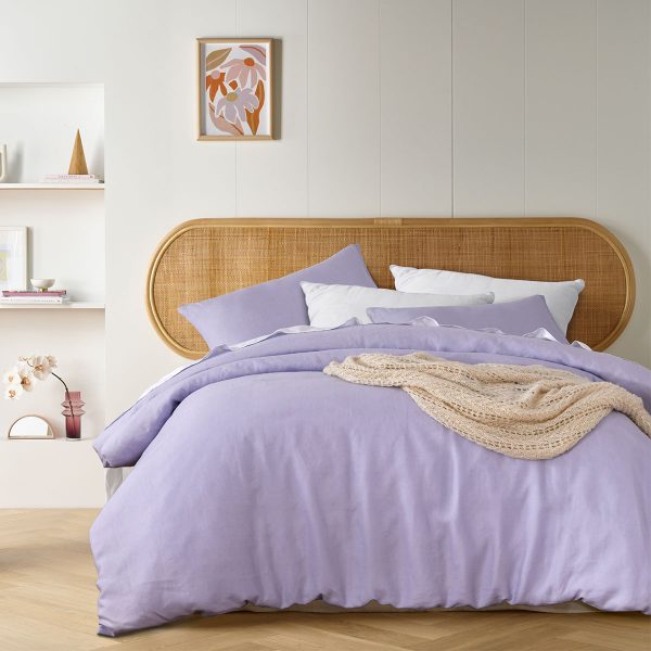 Lilac French Linen Quilt Cover Set Double