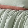 Hugo Reversible Clay Sage Cotton Gauze Quilt Cover Set Queen