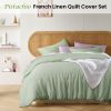 Pistachio French Linen Quilt Cover Set King