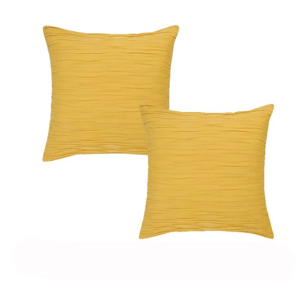 Pair of Malvern Ochre Cotton European Pillowcases 65 x 65cm