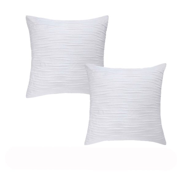 Pair of Malvern White Cotton European Pillowcases 65 x 65cm