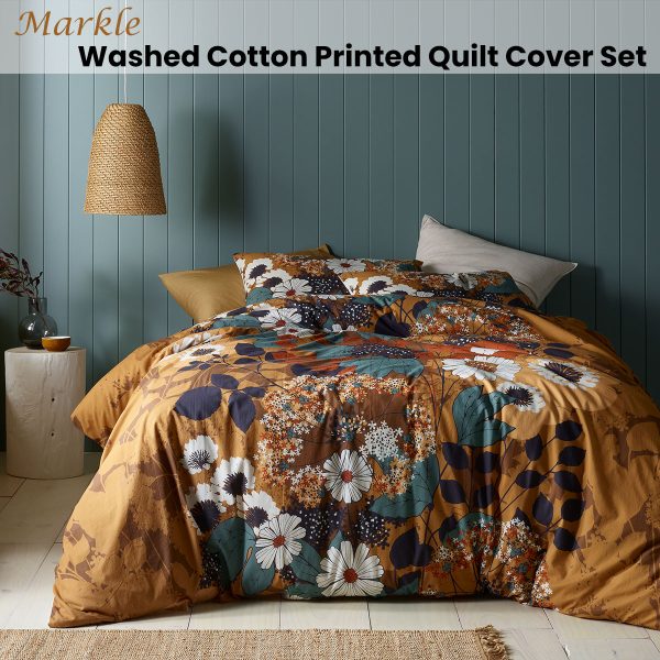 Markle Washed Cotton Printed Quilt Cover Set King