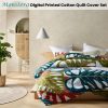 Monstera Digital Printed Cotton Quilt Cover Set King