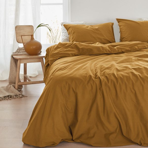 Organic Cotton Basic Ochre Quilt Cover Set King