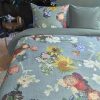 Van Gogh Partout des Fleurs Green Cotton Sateen Quilt Cover Set Queen