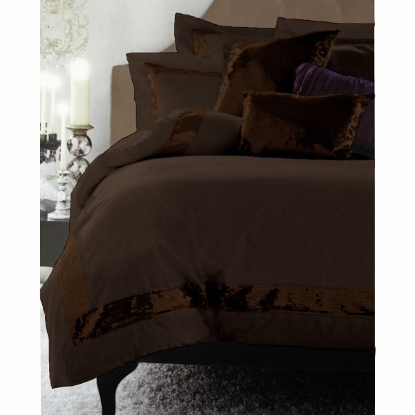 Sequins Chocolate Quilt Cover Set Single