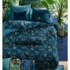 Singerie Dark Blue Cotton Quilt Cover Set Queen