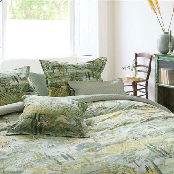 Toscana Green Cotton Quilt Cover Set Queen