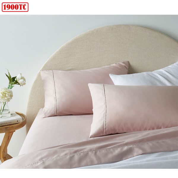 1900TC Cotton Rich Sheet Set Blush Queen