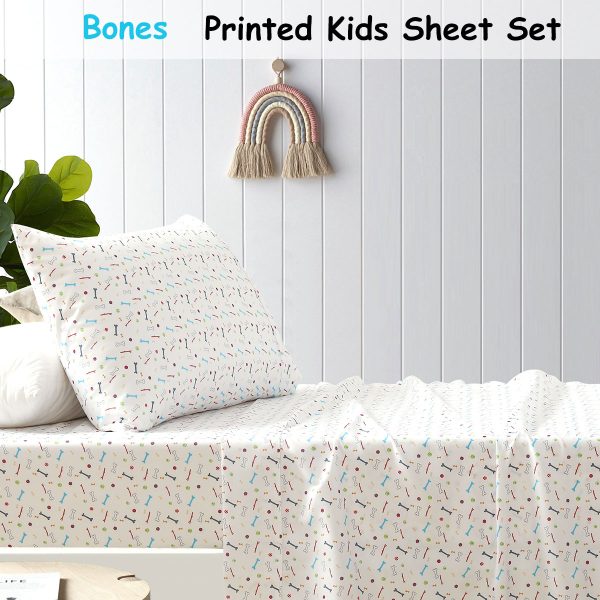 Bones Kids Printed Sheet Set King Single