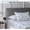 Cotton Flannelette Sheet Set Flower Bunch Light Blue Single