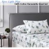 Cotton Flannelette Sheet Set Rose Light Blue Queen