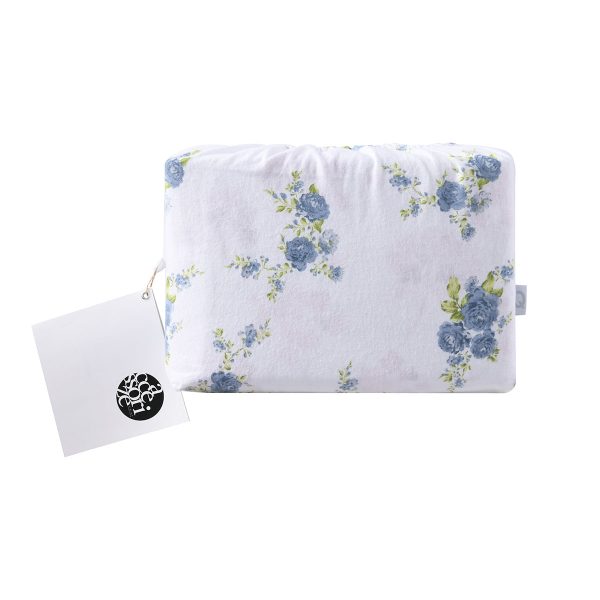 Cotton Flannelette Sheet Set Rose Light Blue Queen