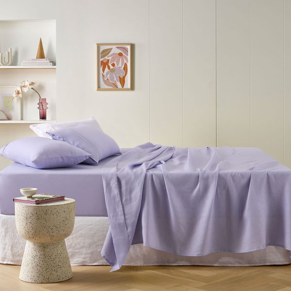 Lilac French Linen Sheet Set Double