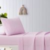 Pink Plain Dyed Microfibre Sheet Set Double