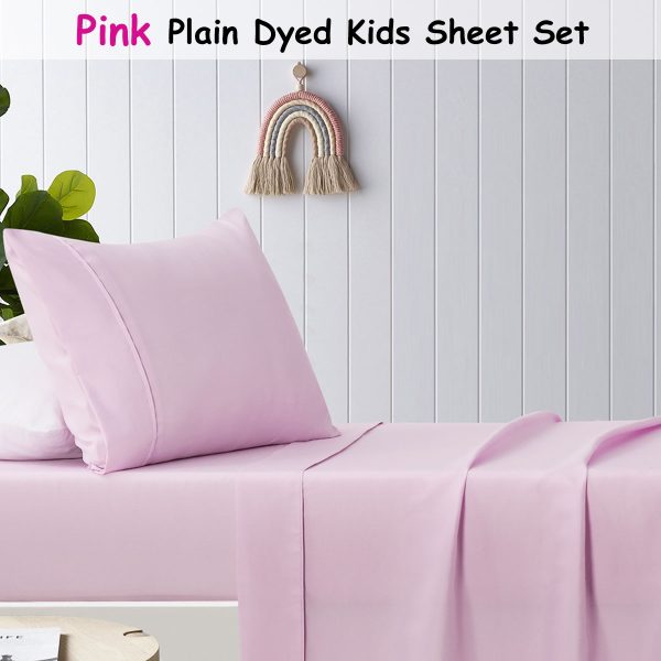 Pink Plain Dyed Microfibre Sheet Set Double