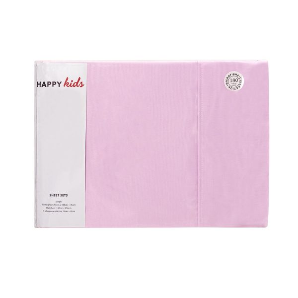 Pink Plain Dyed Microfibre Sheet Set Double