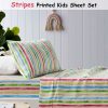 Multi Stripes Printed Microfibre Sheet Set King Single