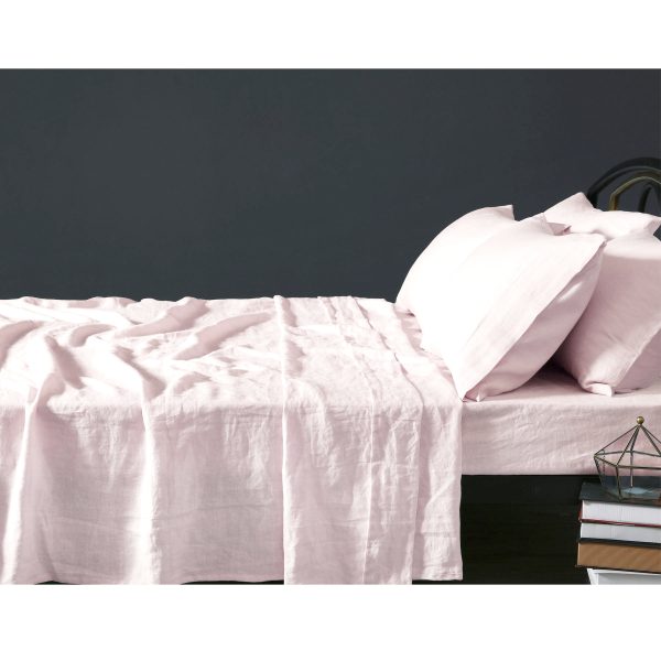 100% Linen Blush Sheet Set KING