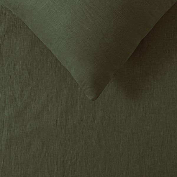 100% Linen Olive Sheet Set Double