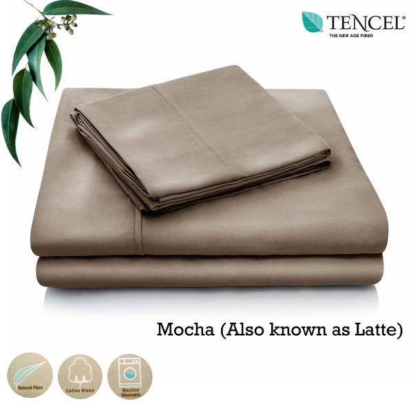 Tencel Cotton Blend Sheet Set Mocha (Also Known as Latte) Single