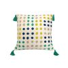 J.Elliot Home Polka Dots Tassel Blue Filled Cushion 43 x 43 cm