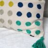 J.Elliot Home Polka Dots Tassel Blue Filled Cushion 43 x 43 cm