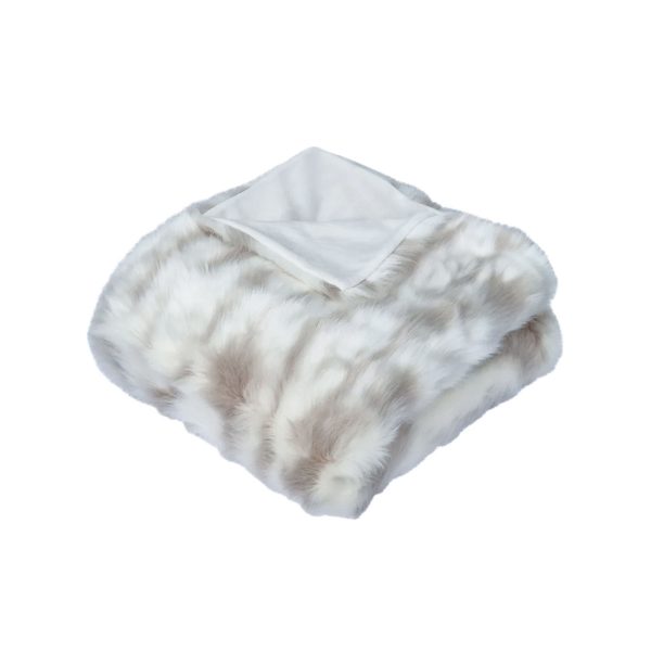 Lynx Wild Cat Faux Fur Throw Rug 130 x 160cm