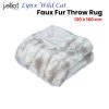 Lynx Wild Cat Faux Fur Throw Rug 130 x 160cm