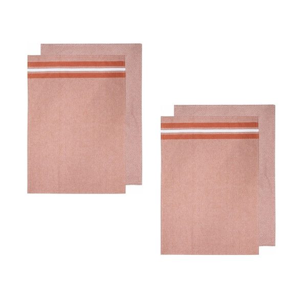 Culinary Terracotta Cotton Set of 4 Jumbo Kitchen Towels 60 x 80 cm