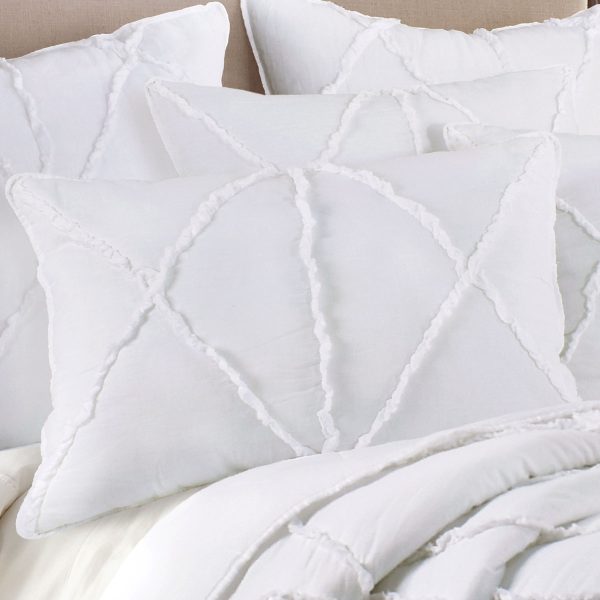 Bobby Ruffle White 3 Piece Coverlet Set King