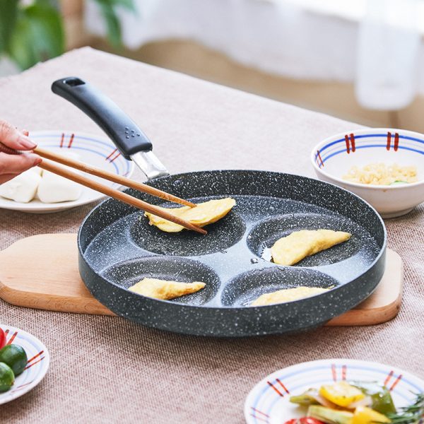 Justcook 24cm 4 Mold Non-Stick Egg Cooker Frying Pan – Black