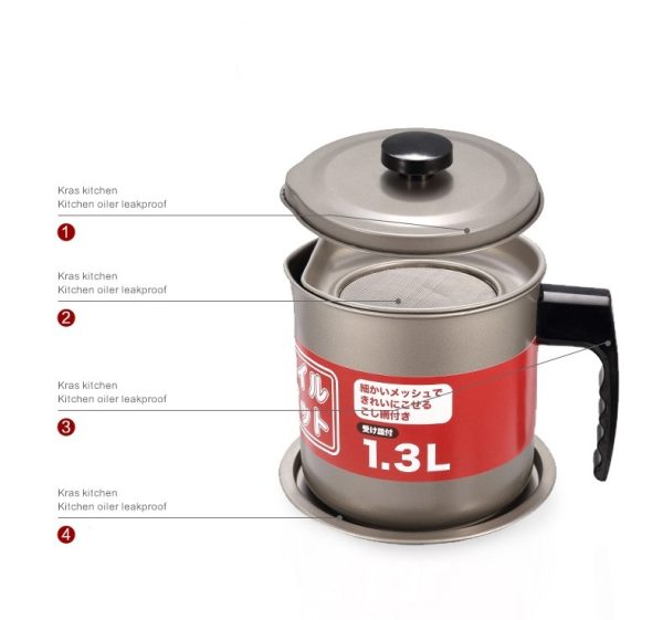 Justcook JSHS-YH0113-1 1.3L Oil Pot – Grey