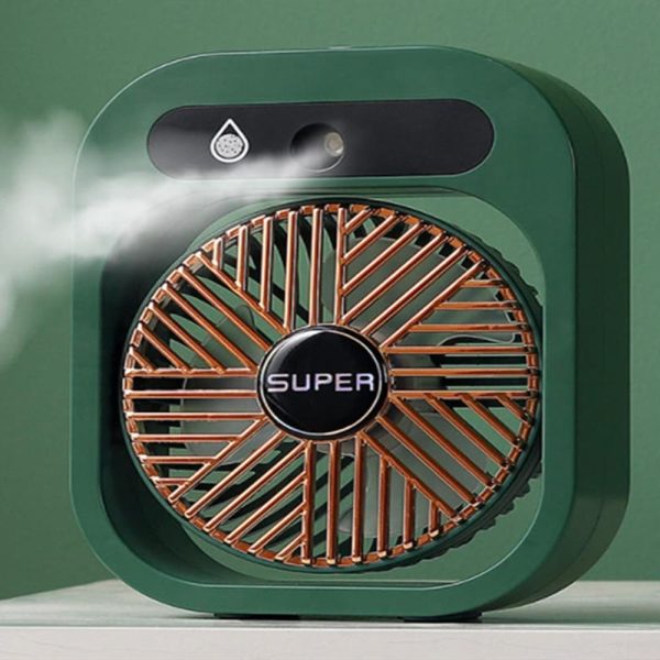 JY Ice Fog USB Air Conditioning Mist Humidfier Mini Fan – Green