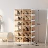 Cubes Storage Folding Shoe Box With 2 Column & 12 Grids & 6 Brown Door