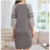 Polycotton Color Matching Women Nightgown 3/4 Sleeve Night Dress UK Size – XXL