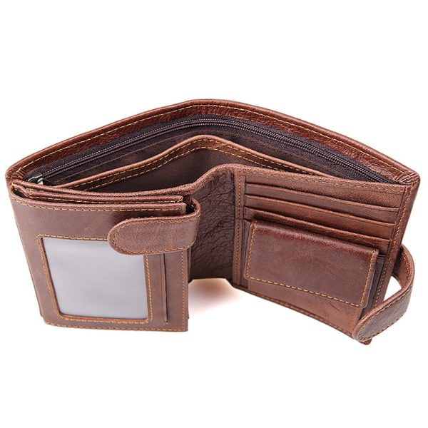 Genuine leather men wallets High-quality Multi card short wallet Men’s Cow Leather RFID Card Holder