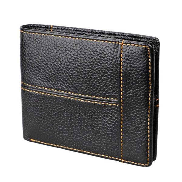 Men’s Genuine Leather Bilfold Wallet RFID Blocking Card Holder Zipper Coin Purse