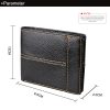 Men’s Genuine Leather Bilfold Wallet RFID Blocking Card Holder Zipper Coin Purse