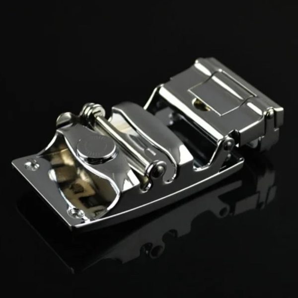 Adjustable Slide Luxury Leather Belt For Men’s Automatic Buckle Ratchet Business Dress Belts (FB8501#01)