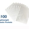 100Pack A4 Sheet Protector Plastic Pockets Bulk Lot Clear Reinforced Folders