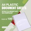 100Pack A4 Sheet Protector Plastic Pockets Bulk Lot Clear Reinforced Folders