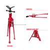 Folding Jack Stand 120cm Heavy Duty V Head Pipe Stand Adjustable Height 1.25 Ton