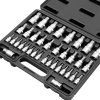 36-Piece Hex Bit Socket Set, SAE and Metric Sizes, S2 Steel Hex Bits, Chrome Vanadium Steel Sockets and Adapters with Storage Case