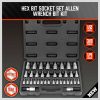 36-Piece Hex Bit Socket Set, SAE and Metric Sizes, S2 Steel Hex Bits, Chrome Vanadium Steel Sockets and Adapters with Storage Case