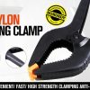 4Pc 9” Strong Spring Clamps  Heavy Duty Nylon Clip Quick Grip Black Large Size