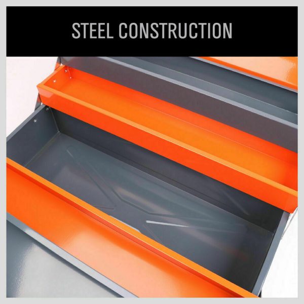 5-Tray Steel Cantilever Tool Storage Box Portable Parts Organiser Carry Holder