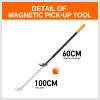 Large Magnetic Pick Up Tool Extra Long Telescopic Hold 30kg Extensible 60-100cm