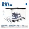 5PC  Black Stackable Shoe Display Box Hard Acrylic Sneaker Storage Containers Case