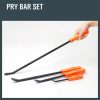 Horusdy 4Pc Steel Pry Bar Set Heavy Duty Mechanic Crowbar Car  4″ 7″ 12″ 17-1/2″